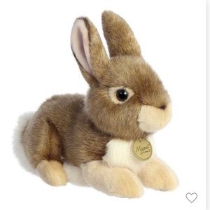 Aurora - Miyoni Tots - 8” Cottontail Baby Bunny - Brown & White Stuffed Rabbit